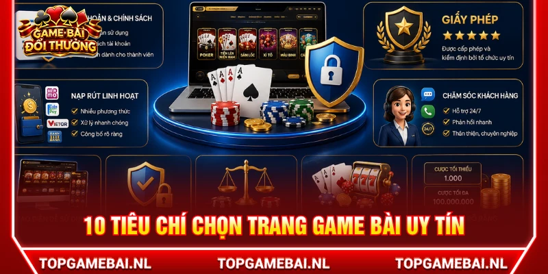 10+ tiêu chí để chọn trang chơi game bài online uy tín