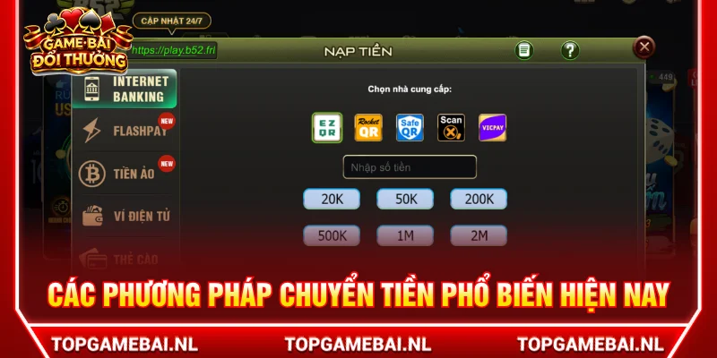 Các phương pháp nạp tiền các cổng game thường dùng