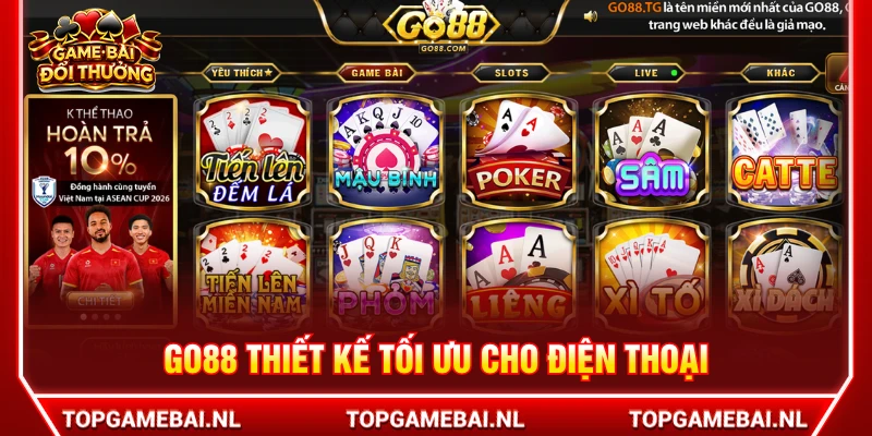 Cổng GO88 thiết kế tối ưu cho phiên bản trên điện thoại