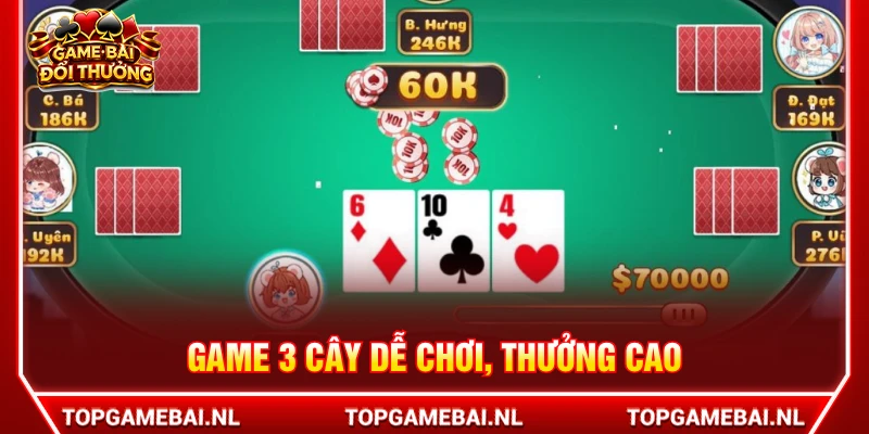 Game ba cây dễ chơi, tốc độ nhanh, tỷ lệ thưởng cao