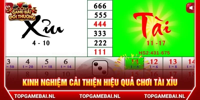 Kinh nghiệm cải thiện hiệu quả chơi tài xỉu