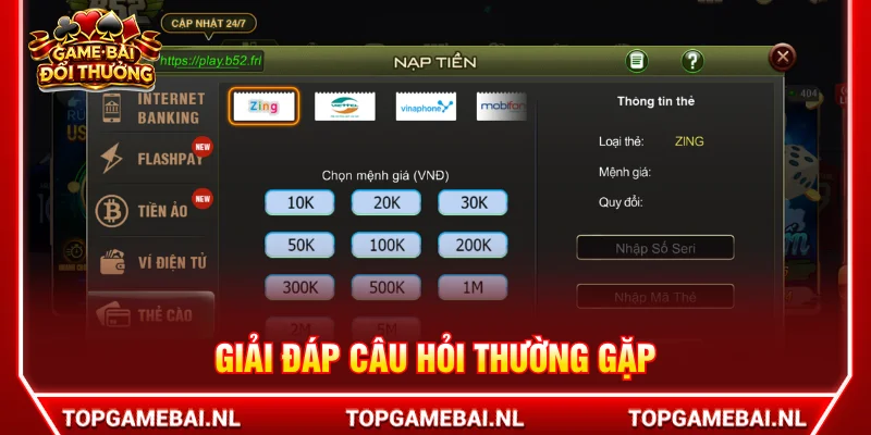 Lý giải những thắc mắc khi nạp tiền vào cổng game