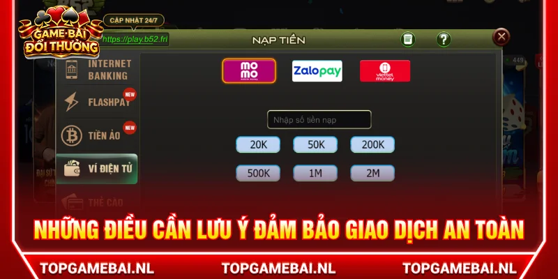 Những lưu ý quan trọng khi nạp tiền vào cổng game