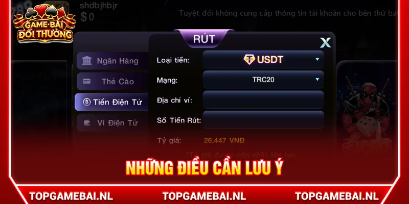Những lưu ý quan trọng khi rút tiền vào cổng game