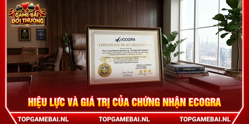 Giấy phép cờ bạc ECOGRA có hiệu lực kiểm định độ uy tín của nhà cái