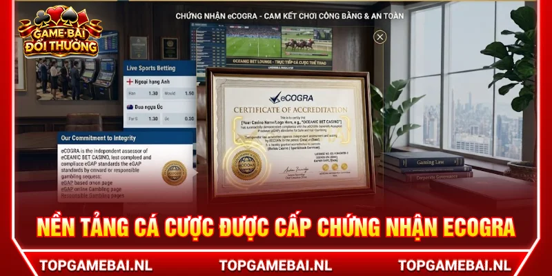 Nền tảng cá cược được cấp giấy phép cờ bạc ECOGRA chứng minh uy tín